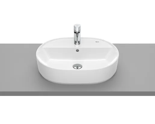 Roca A3270Y0000 The Gap Round White umivaonik (lavabo) 55x40x13 nadgradni ovalni sa rupom za bateriju i prelivom