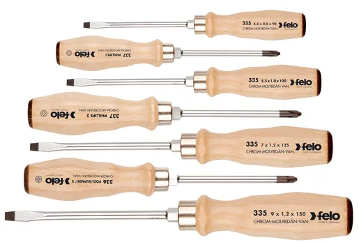 Set udarnih šrafcigera sa drvenom drškom felo sl/ph/pz 33597198 7 kom