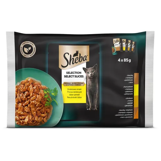 Sheba kes, izbor živine, sos 4*85g