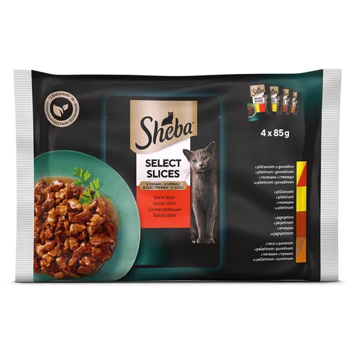 Sheba kes, mesni izbor, sos 4*85g