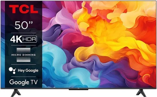 TCL LED TV 50V6B, 4K Ultra HD, Google Smart TV, Micro Dimming, Game Master 2.0, Dolby Audio, HDMI 2.1, HDR10 **MODEL 2024**