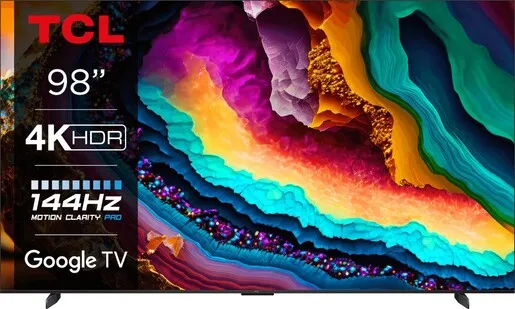 TCL LED TV 98P745, 4K Ultra HD, Android Smart TV, HDR 10, HDMI 2.1, Google TV, Bezel-Less