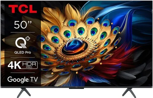 TCL QLED TV 50C655, 4K Ultra HD, Google Smart TV, Motion Clarity, Game Master 3.0, Multi HDR format, Dolby Vision & HDR10+ **MODEL 2024**