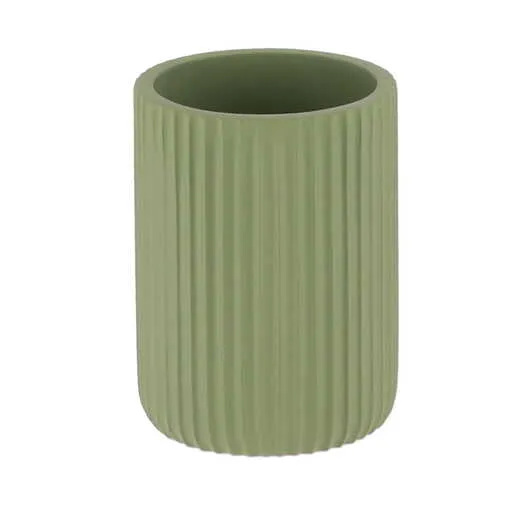 Tendance čaša za četkice pruge 9,5x7cm poliresin zelena