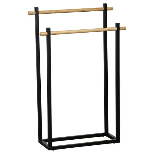 Tendance drzac peskira sa dve precke 53x20x82cm metal bambus/crna