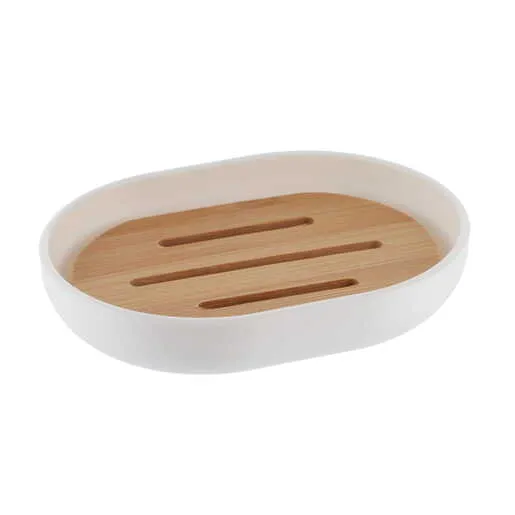 Tendance posuda za sapun bath 12,5x9,5x2,5 cm poliresin/bambus bela-bambus