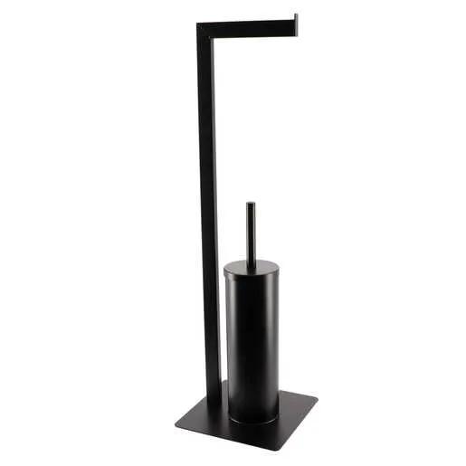 Tendance samostojeci drzac toalet papira i wc cetke 21x12x69cm metal crna
