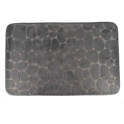 Tendance tepih za kupatilo pebble 50x80 cm memorijska pena mikrofiber tamno siva