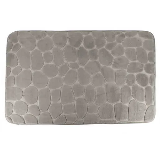 Tendance tepih za kupatilo pebble  50x80 cm memorijska pena mikrofiber siva