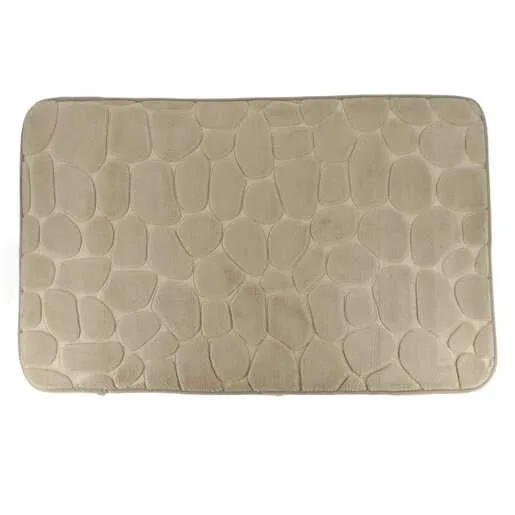 Tendance tepih za kupatilo pebble 50x80 cm memorijska pena mikrofiber sivo smedja