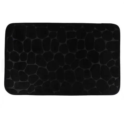Tendance tepih za kupatilo pebble 50x80 cm memorijska pena mikrofiber crna