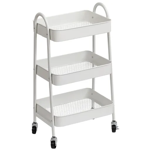 Tendance trostruka polica na tockice 79x31x43,5cm metal bela