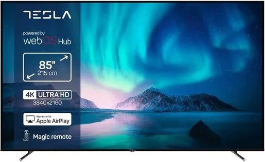 TESLA LED 85E645BUW, 4K Ultra HD, WebOS Smart TV, ThinQ AI, Apple AirPlay, Magic Remote