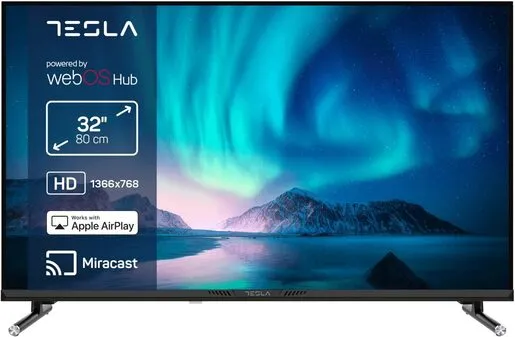 TESLA LED TV 32E645BHW, HD Ready, HD Ready, WebOS Smart TV, DVB-T2/T/S2/C/S2, AirPlay, Miracast, Hotel mode