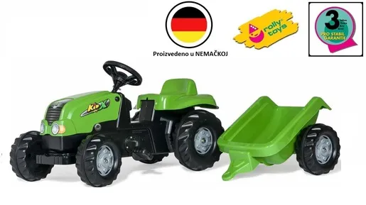 Traktor na pedale sa prikolicom Rolly kid, zelena