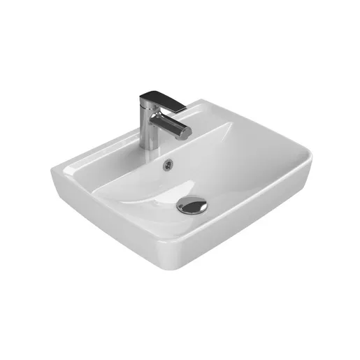 Turkuaz CeraStyle Duru White umivaonik (lavabo) 50x39,8x9 konzolni sa rupom za bateriju i prelivom 35000U
