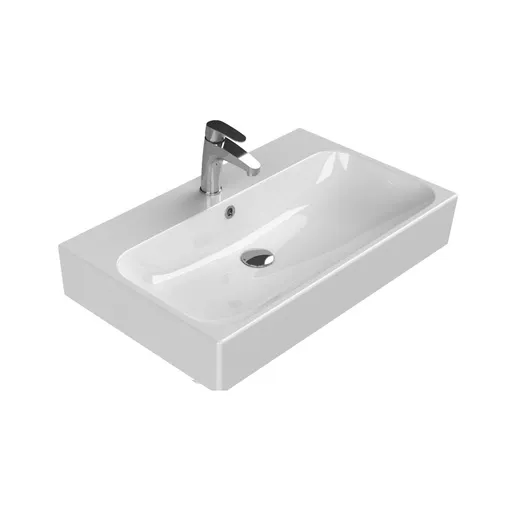 Turkuaz CeraStyle Pinto White umivaonik (lavabo) 76x46,5x13 konzolni i nadgradni sa rupom za bateriju i prelivom 80000U