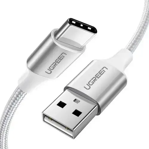 UGREEN, USB-A 2.0 na Type-C, Alu.0.25m, Beli Kabl
