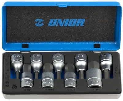 UNIOR Ključevi nasadni sa imbus profilom, prihvat 1/2'', colovni, u metalnoj kutiji 621759