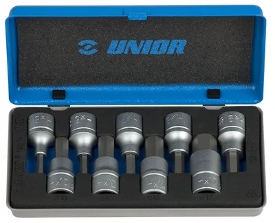 UNIOR Ključevi nasadni sa imbus profilom, prihvat 1/2'', u metalnoj kutiji 607064