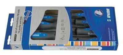 UNIOR Odvijači Torx sa rupicom i TBI ručkom u garnituri 612308