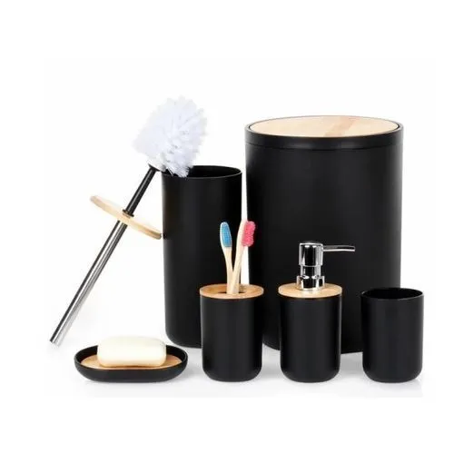 Vilde 568053 - Set od 6 kupatilskih dodataka - Crni