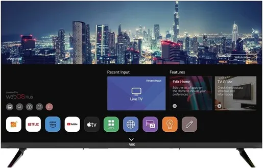 VOX LED 32WOS684BH Frameless, HD Ready, WebOS Smart TV, DVB-T2/C/S2, WiFi, Dolby Audio, HDR10, PVR