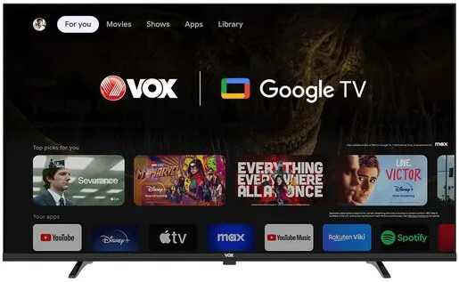 VOX LED TV 40GOF080B, Full HD, Smart TV, Google TV, WiFi, HDR10, Dolby Audio, Bluetooth