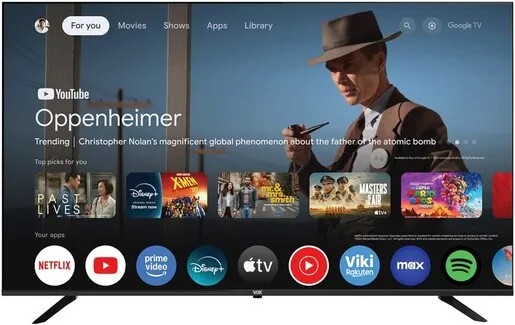 VOX LED TV 65GOU080B Frameless, 4K Ultra HD, Google Smart TV, WiFi, HDR10, Dolby Audio, Bluetooth