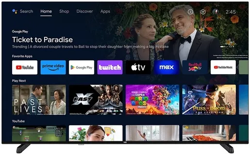 VOX UHD 65ADU758, 4K Ultra HD, Frameless Android TV, HDR10 + Dolby Vision, DVB-T2/C/S2