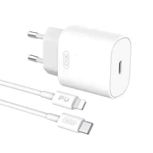 XO L91, 25W + Type-C na Lighting Kabl, White Kućni Punjač
