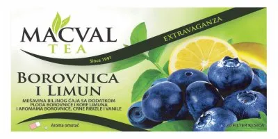 ČAJ BOROVNICA&amp;LIMUN EXTRAVAGANZA MACVAL 40G