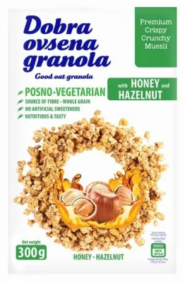 GRANOLA OVSENA MED&amp;LEŠNIK DOBRA 300G