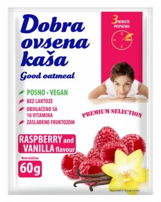 KAŠA OVSENA MALINA&amp;VANILA DOBRA 60G