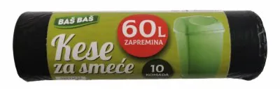 KESE ZA SMEĆE CRNE 60L BAŠ BAŠ 10/1