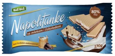 NAPOLITANKE MLEKO&amp;ČOKOLADA BAŠ BAŠ 170G