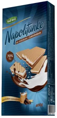 NAPOLITANKE MLEKO&amp;ČOKOLADA BAŠ BAŠ 400G