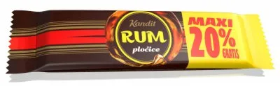 ČOKOLADA MINI RUM PLOČICE KANDIT 54G+ GRATIS 20%