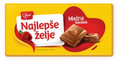 ČOKOLADA MLEČNA NAJLEPŠE ŽELJE 90G