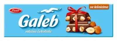 ČOKOLADA MLEČNA SA CELIM LEŠNIKOM GALEB 250G