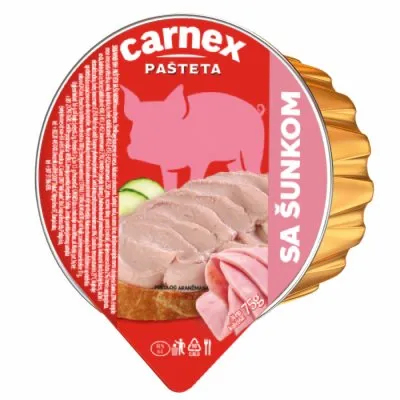 PAŠTETA SA ŠUNKOM CARNEX 75G