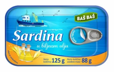 SARDINE U BILJNOM ULJU BAŠ BAŠ 125G