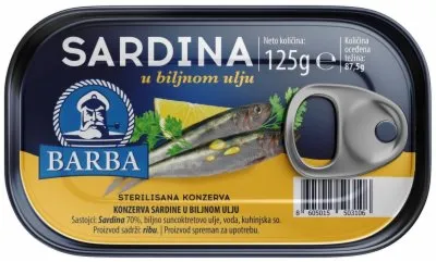 SARDINE U ULJU BARBA 125G