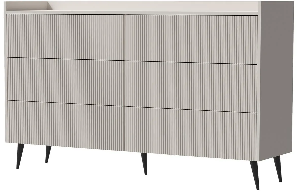 Ademo 3 Komoda 6 fioka 150x41x92 cm kašmir