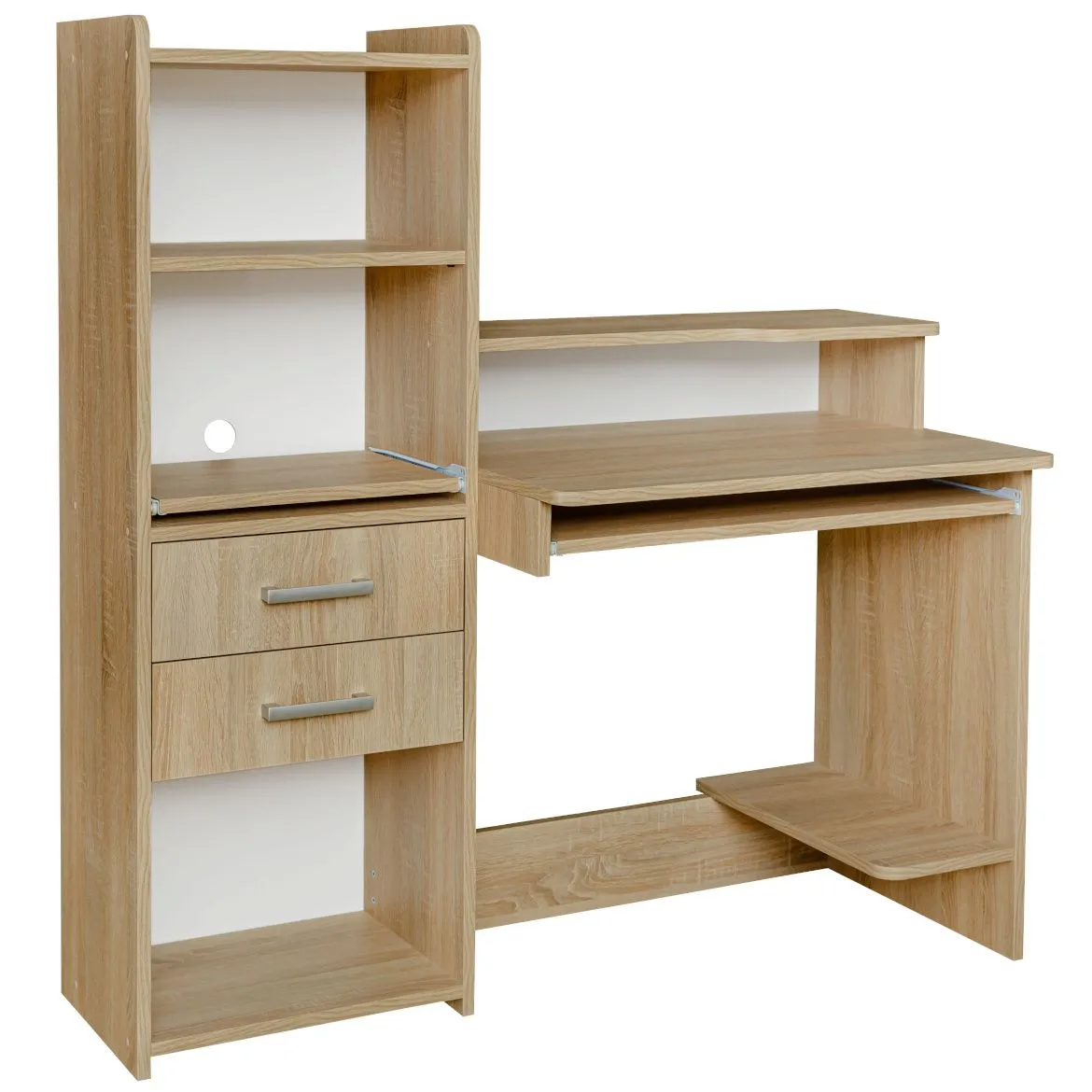 Adrian radni sto 2 fioke +4 otvora 130,5x50x136 natur (sonoma hrast)