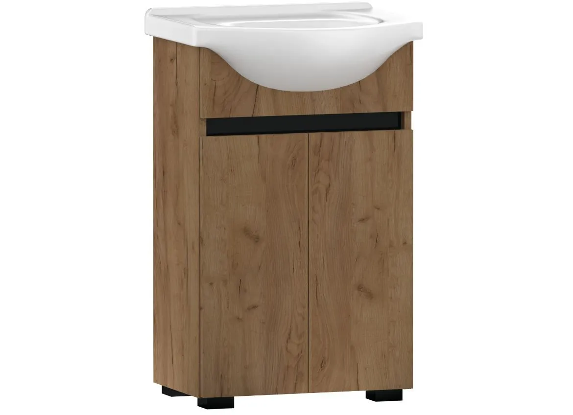 Ajs 50 2D kupatilska baza sa umivaonikom 50x43x82 cm hrast