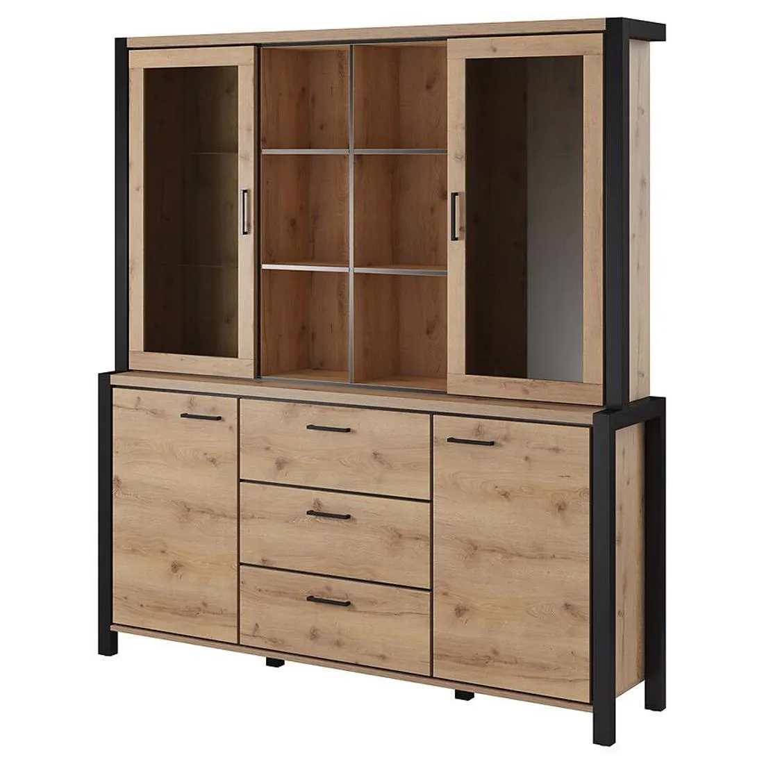Aktiv komoda 180x41x200 hrast/crna