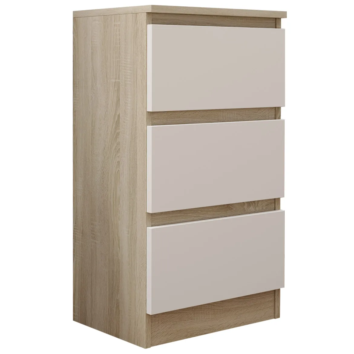 Alana I komoda 3 fioke 40x33x72 natur (sonoma hrast)/bela