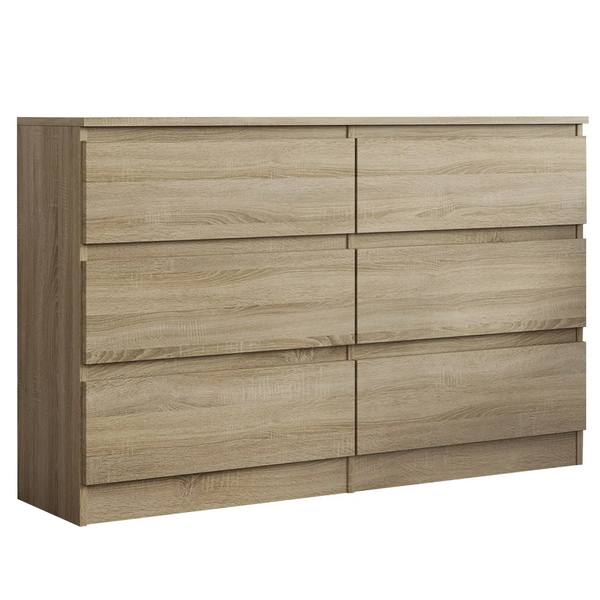 Alanna II komoda 3+3 fioke 120x33x77 natur (sonoma hrast)