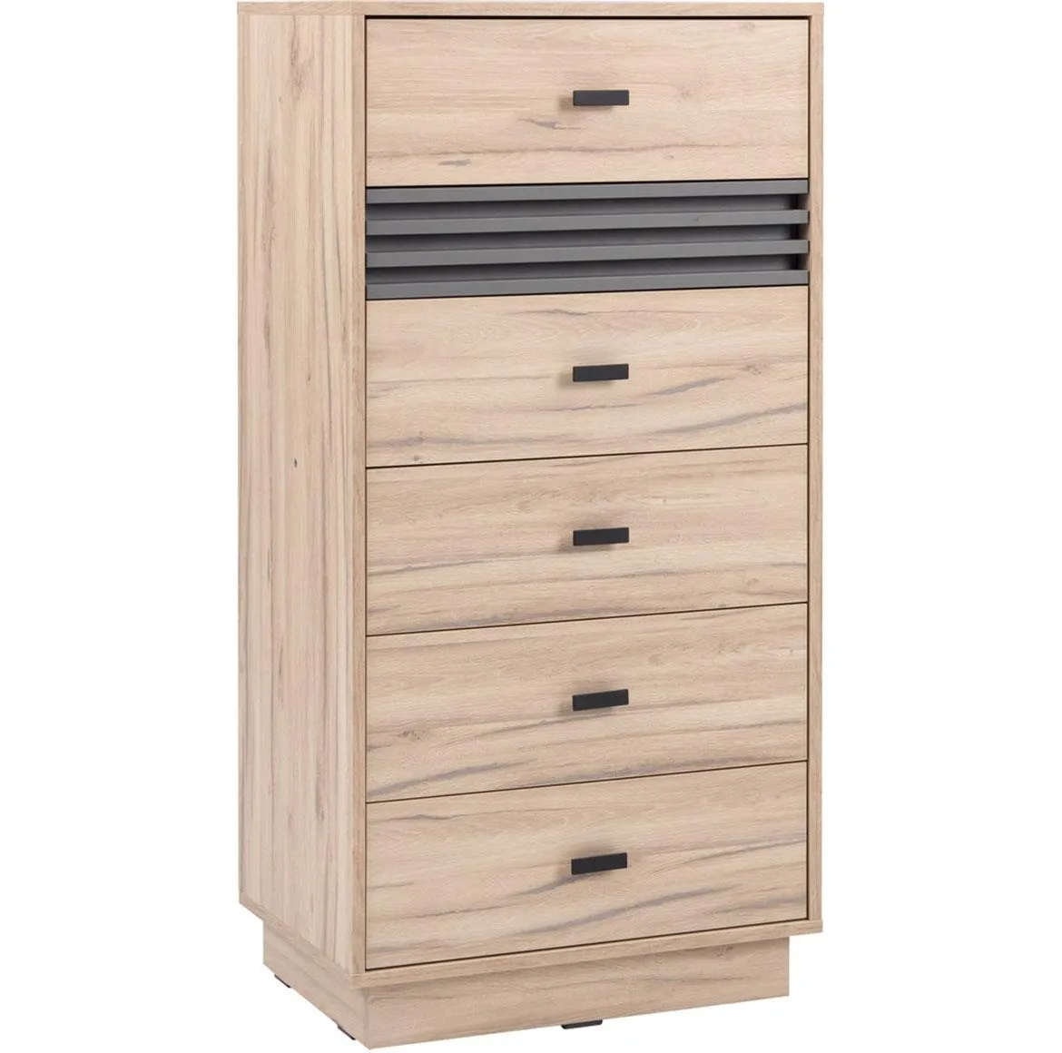 Allmo AL18 komoda 6 fioka 60x40x120 cm svetli estana hrast/antracit